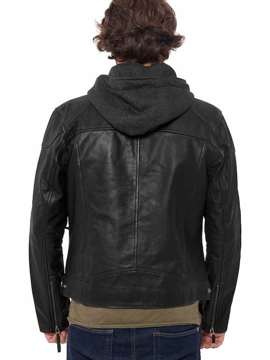 Kappa Buffalo Leather Winter Jacket Black