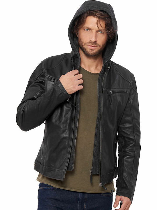 Kappa Buffalo Leather Winter Jacket Black