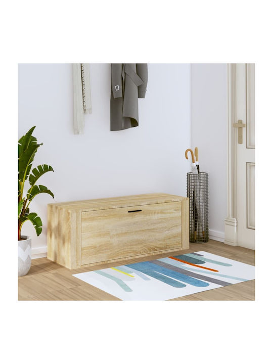 Wooden Shoe Organizer with 2 Shelves Sonoma 100x35x38cm