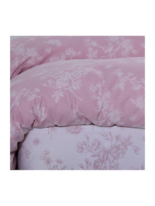 Nef-Nef Homeware Olivia Super Double Cotton Duvet Cover Set with Pillowcases 240x230 Pink