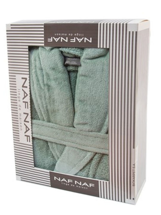 Naf Naf Casual Line Bathrobe with Collar Militaire 450gr/m²