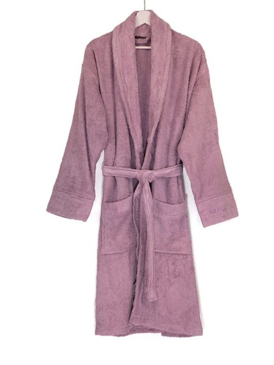 Naf Naf Casual Line Bathrobe with Collar Lilac 450gr/m²