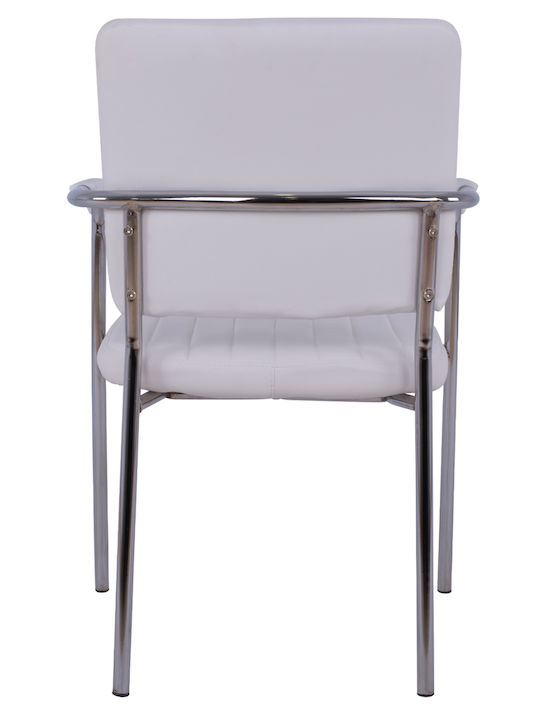 Καρέκλα Επισκέπτη με Μπράτσα Λευκή 56.6x59x85cm
