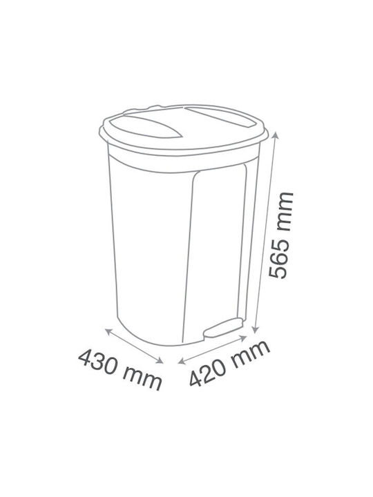 Ozer Plastik Ozer Plastik Mülleimer Mit Pedal Silber 50lt