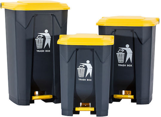 Sidirela Plastic Waste Bin with Pedal Grey 80lt E-3622