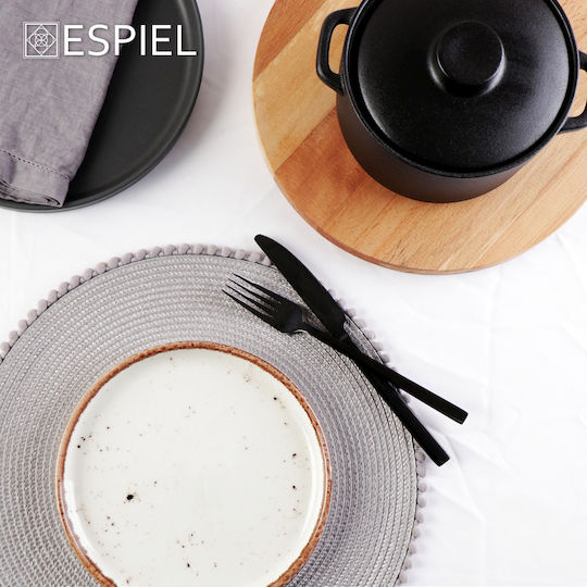Espiel Σουπλά Στρογγυλό Πλαστικό Ασημί 38cm