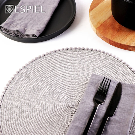 Espiel Round Plastic Placemat Silver 38cm