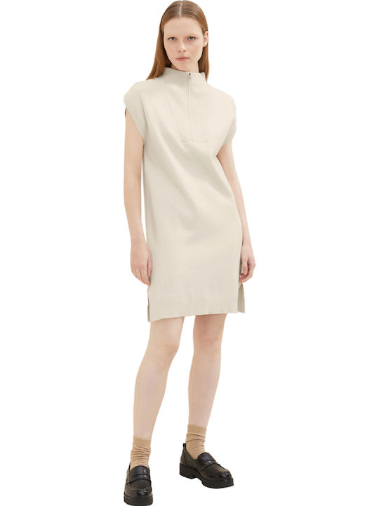 Mini Knitted Beige Dress