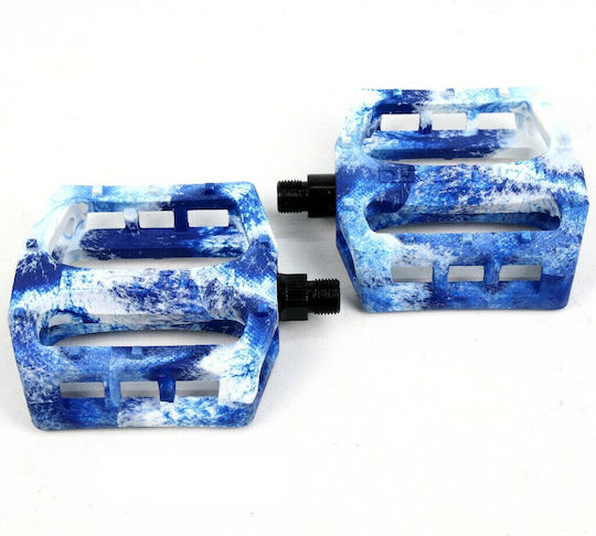 Demolition Trooper Flat Bicycle Pedals Blue