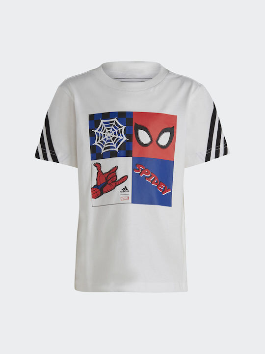 Adidas Παιδικό Σετ με Σορτς Καλοκαιρινό 2τμχ Λευκό X Marvel Spider-Man
