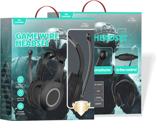 Leewello EJ-032 Over Ear Gaming Headset με σύνδεση 2x3.5mm
