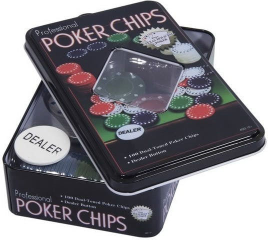 Set 100 Poker Chips 11.5gr in Metallic Box