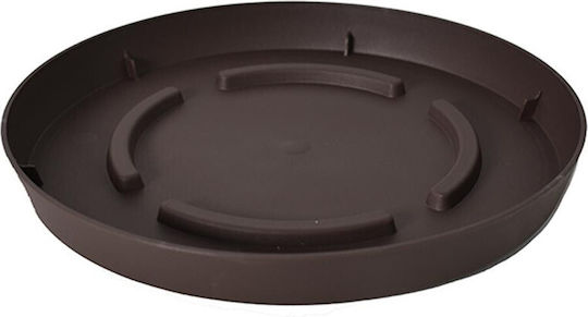 Atmosphera Roto Brillante City Mat Round Plate Pot Brown 34x34cm