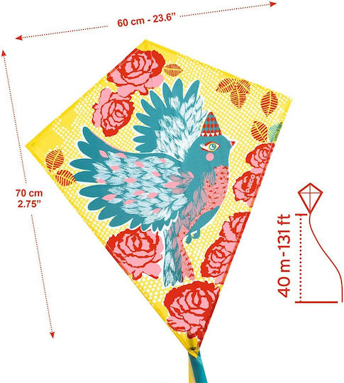 Djeco Rhombus Kite Bird Fabric with Tail & Twine 70x60cm 1pcs