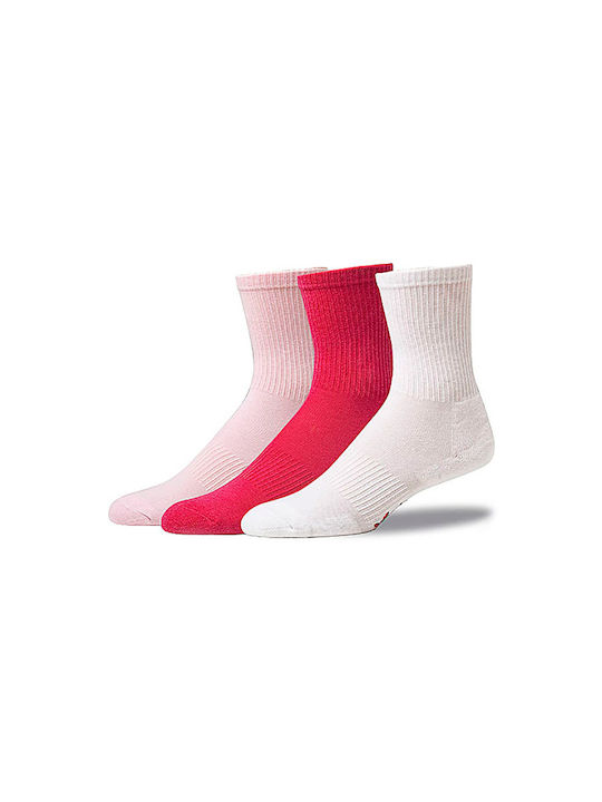 Xcode Tennis Socks White/Pink/Fuchsia 3 Pairs