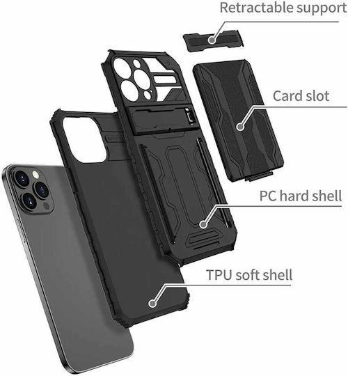 Tel Protect Combo Umschlag Rückseite Kunststoff Schwarz (iPhone 13)