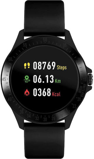 Harry Lime HA07 Aluminium 46mm Smartwatch με Παλμογράφο (Black)