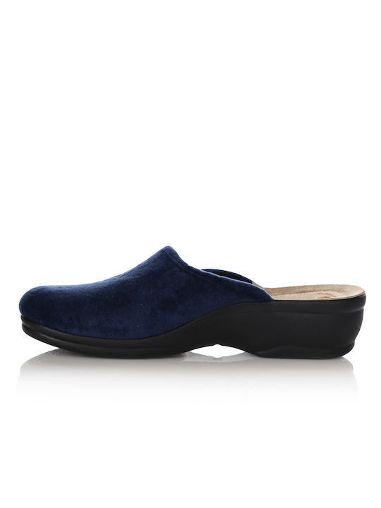 Inblu Anatomic Leather Women's Slippers In Blue Colour