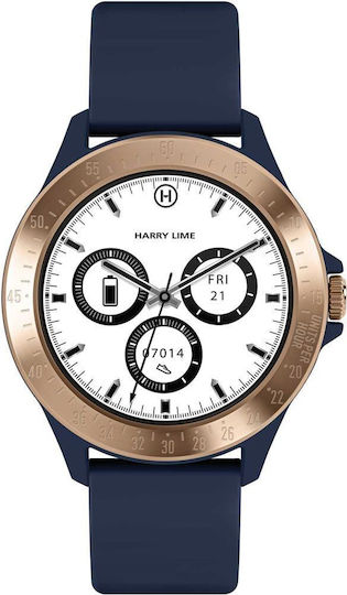 Harry Lime HA07 Aluminium 46mm Smartwatch με Παλμογράφο (Μπλε)