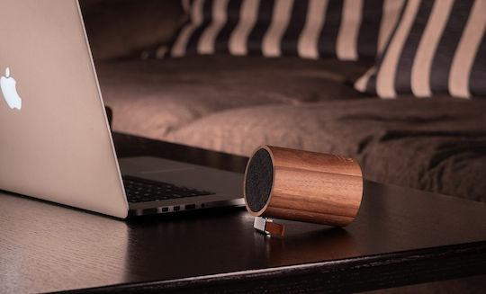 Gingko Drum Light Bluetooth Speaker 5W with Battery Life up to 8 hours American Walnut