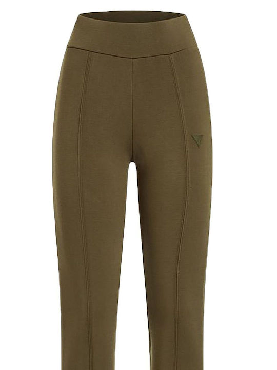 Guess Hohe Taille Damen-Sweatpants Khaki