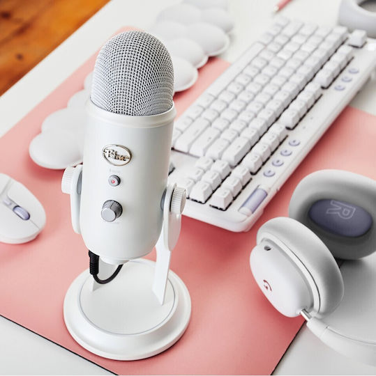 Blue Microphones Yeti Aurora Collection Πυκνωτικό Μικρόφωνο Επιτραπέζιο για Studio σε Λευκό Χρώμα