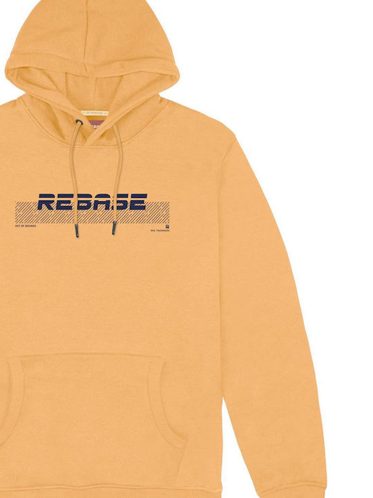 Rebase Herren Sweatshirt mit Kapuze und Taschen Gelb