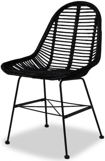 Dining Room Metallic Chair Black 49x56x84cm 4pcs