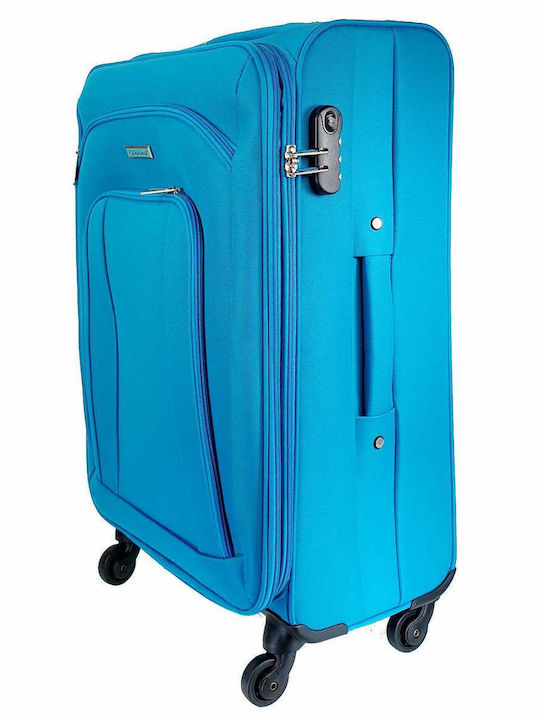 Diplomat The Quattre Collection Fabric Suitcases Turquoise Max Height 78cm with 4 Wheels Set of 3