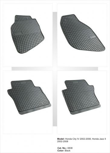 Frogum Σετ Μπροστινά και Πίσω Πατάκια 4τμχ για Honda Jazz 2003-2010 Μαύρα