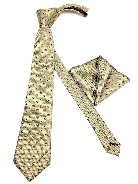 Legend Accessories Men's Tie Set Printed Beige