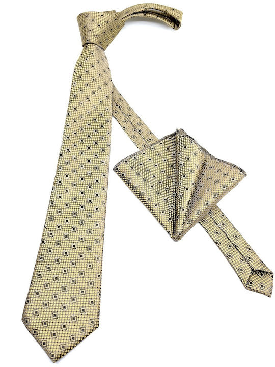 Legend Accessories Men's Tie Set Printed Beige