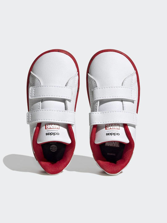 Adidas Παιδικά Sneakers Marvel Advantage Hook Loop με Σκρατς Λευκά