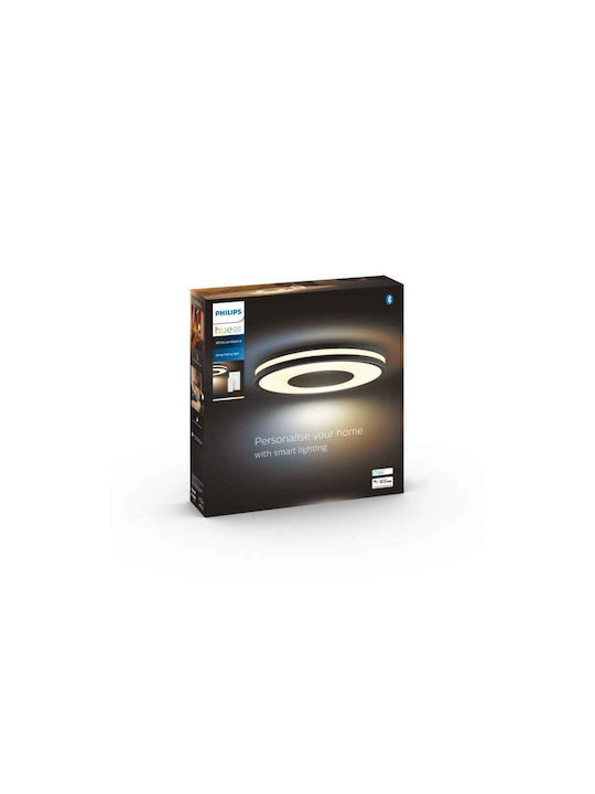 Philips Being Smart Πλαφονιέρα Οροφής 34.8εκ. Μαύρη με Ενσωματωμένο LED και Τηλεχειριστήριο