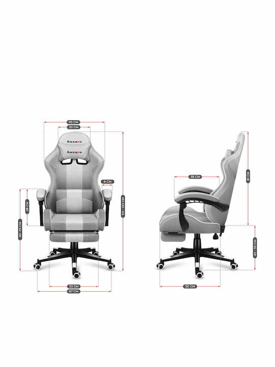 Huzaro Force 4.7 Fabric Gaming Chair with Footrest White Mesh