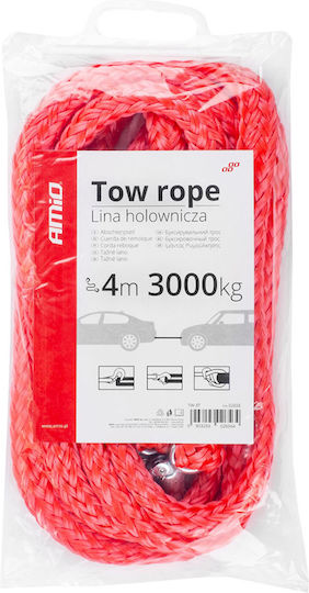 AMiO Car Towing Rope With Tensile Strength Up To 3 Tons 4m In Red Colour
