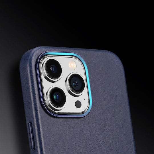 Dux Ducis Naples Umschlag Rückseite Leder Magnetisch Blau (iPhone 14 Pro Max)