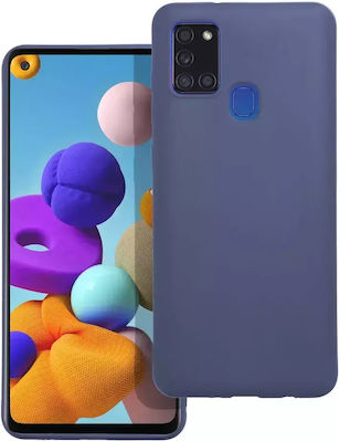 Matt Silicone Back Cover Blue (Galaxy A21s)