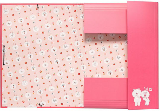 Grupo Erik Folder Prespan with Rubber Band and Ears for Paper A4 Pink Line Friends Cony