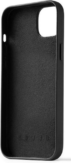 Mujjo Back Cover Δερμάτινο 1mm με Υποδοχή για Κάρτες Μαύρο (iPhone 14 Pro Max)