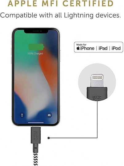 Native Union Belt Braided USB-C to Lightning Cable Γκρι 3m Zebra