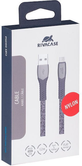Rivacase Braided USB 2.0 Cable USB-C male - USB-A Γκρι 1.2m PS6102GR12