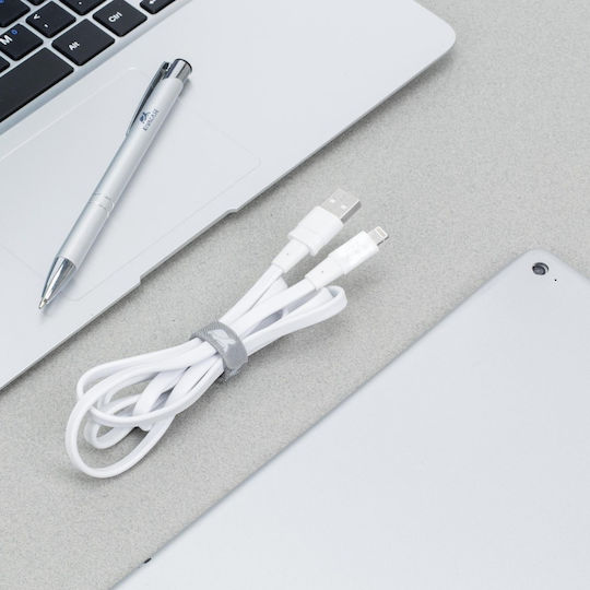 Rivacase PS6001 Flach USB-A zu Lightning-Kabel Weiß 1.2m (PS6001WT12)