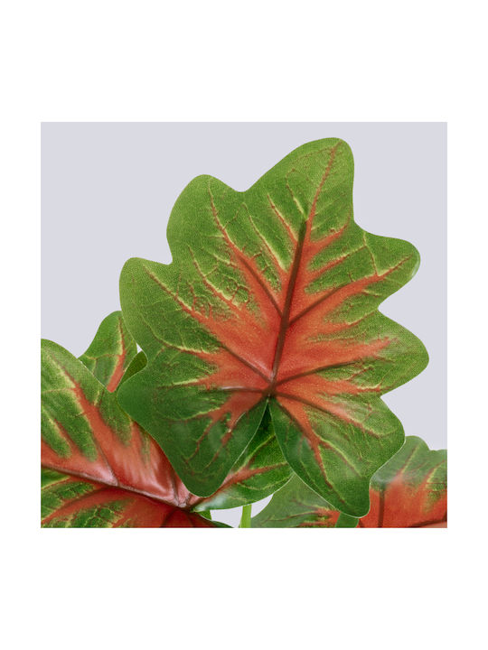 GloboStar Ramură Decorativă Artificială Caladium 78271 Green - Red - Yellow 28cm 1buc S-78271