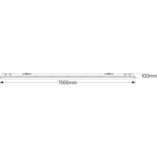 Geyer Lighting Batten Outdoor with 1 Slot for LED Lamp T8 150cm