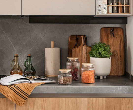 Andrea House Βάση για Χαρτί Κουζίνας Ξύλινη Καφέ MS72077 Andrea House Βάση για Χαρτί Κουζίνας Ξύλινη Καφέ MS72077