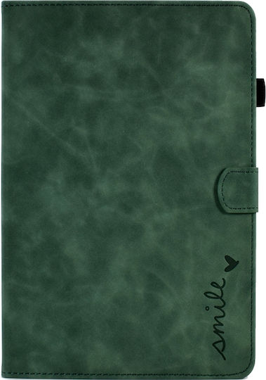 Embossed Smile Flip Cover Green for Huawei MatePad T 10 T 10s Honor Pad 6 X6