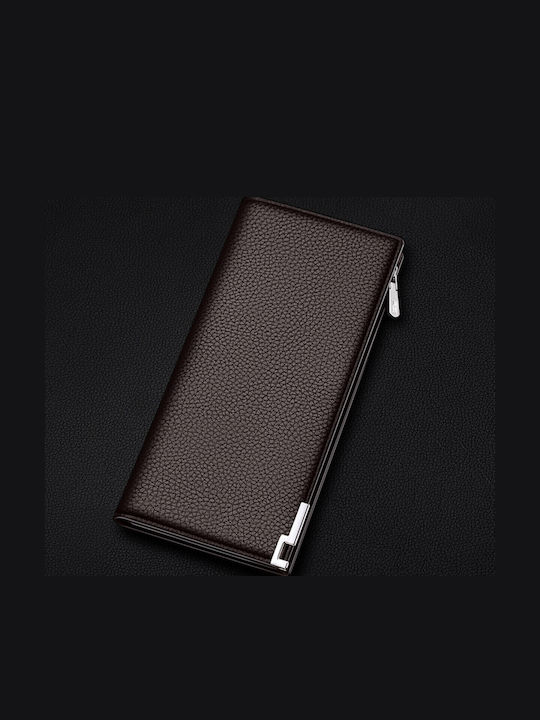 Leather Men's Wallet Cards with RFID Brown