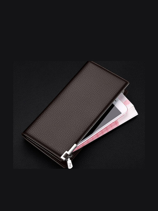 Leather Men's Wallet Cards with RFID Brown