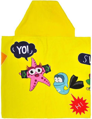 Arena Water Tribe Kids Poncho de plajă pentru copii Galben 100 x 50cm.